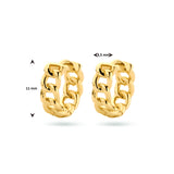 14 Karaat Geelgouden Klapoorringen Schakelmotief - Diameter 11mm en Breedte 3.5mm