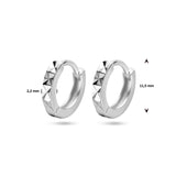 Klapoorringen van Gediamanteerd Gerhodineerd Zilver - Diameter 11.5mm Breedte 2.2mm