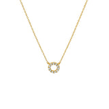 Geelgouden collier lengte 40cm+4 - Zirkonia 0,8 mm - 14Krt. Goud