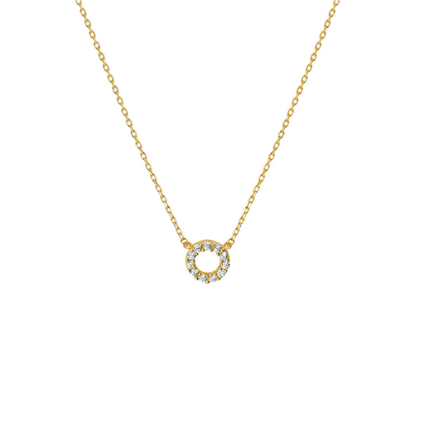 Geelgouden collier lengte 40cm+4 - Zirkonia 0,8 mm - 14Krt. Goud