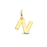 Letter N - Hanger van 14 Karaat Geelgoud - 6 x 6 mm