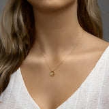 Ronde Hanger met Diamant 0.04ct - 14 Karaat Geelgoud - Diameter 13mm