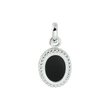 Hanger van Gerhodineerd met Onyx 0.60ct - formaat 9 x 18 mm