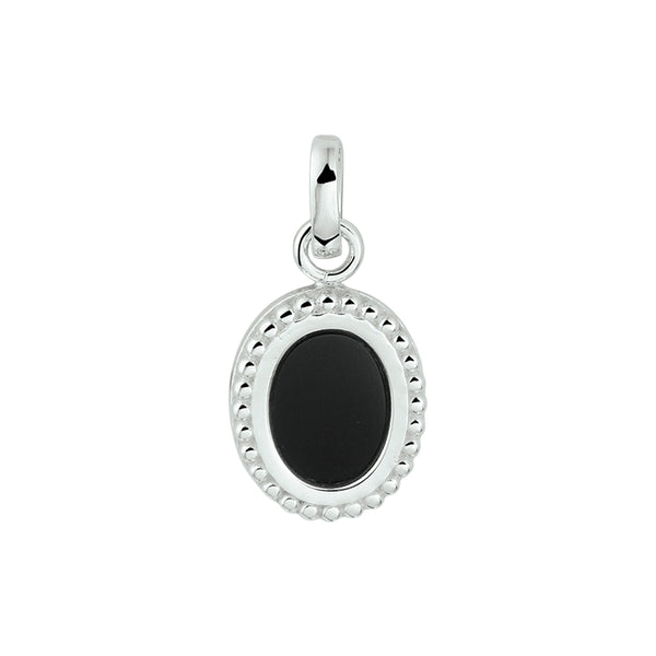 Hanger van Gerhodineerd met Onyx 0.60ct - formaat 9 x 18 mm