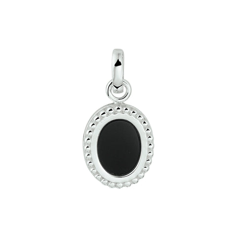 Hanger van Gerhodineerd met Onyx 0.60ct - formaat 9 x 18 mm