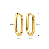 Paperclip klapoorringen van 14 Karaat Geelgoud - Formaat 2.5 x 18.5 mm