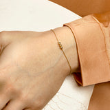 Damesarmband met 14 Karaat Geelgouden Element - Lengte 13+6cm