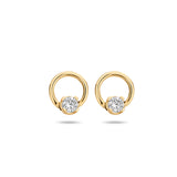Oorknoppen met Zirkonia van 14 Karaat Geelgoud - Diameter 3.5mm