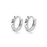 Klapoorringen van Gediamanteerd Gerhodineerd Zilver - Diameter 11.5mm Breedte 2.2mm