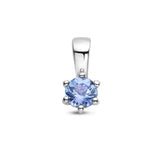 Hanger met Geboortesteen December | Tanzaniet met Gerhodineerd Zilver - Formaat 5 x 10mm
