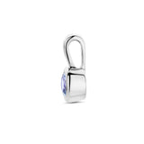 Hanger met Geboortesteen Juni | Tanzaniet met Gerhodineerd Zilver - Formaat 5.5 x 11mm