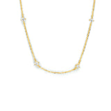 Geelgouden collier lengte 40cm+4 - Entourage Zirkonia - 14Krt. Goud