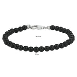 Armband van Onyx met Gerhodineerd Zilveren - Lengte 19cm