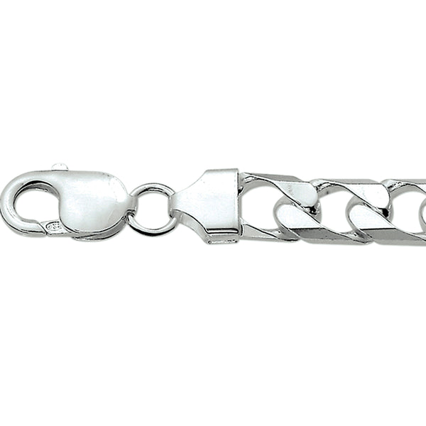 Herenarmband 10mm van 925 Zilver, Gourmet 6 zijdes geslepen - Lengte 22cm