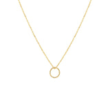 Damescollier van 14 Karaat Geelgoud, Ankerschakel 0.8mm met Twisted Ronde hanger - Lengte 40+4cm