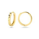 Klapoorringen van Gediamanteerd 14 Karaat Geelgoud - Diameter 10.3mm Breedte 1.5mm