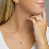 Ring Citrien 1.00ct En Diamant 0.05ct H Si Goud (Geelgoud)
