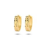 Klapoorringen van Gediamanteerd 14 Karaat Geelgoud - Diameter 12.5mm Breedte 3mm