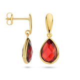 Oorhangers met Granaat 4.40ct (2x 2.20ct), 14 Karaat Geelgoud