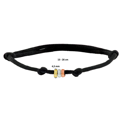 Damesarmband met 14 Karaat Geel, Wit en Roségouden Elementen - Lengte 13+13cm