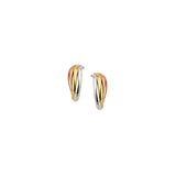 Stekeroorringen Tri Color Goud Geel-Wit en Roségoud - Hoogte 12.5mm