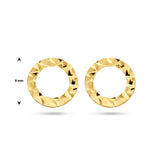 Oorknoppen Cirkelvorm van Gediamanteerd 14 Karaat Geelgoud - Diameter 8mm