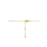 Damescollier van 14 Karaat Geelgoud, Ankerschakel 0.8 mm met twee Ronde hangers 7.5 mm - Lengte 40+4cm