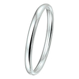 Damesarmband 7mm, Bangle van 925 Zilver Wit, Ovale buis met dopsluiting - Diameter 64mm