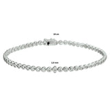 Dames Tennisarmband 2.9mm van 14 Karaat Witgoud, Diamanten 1ct - Lengte 18cm