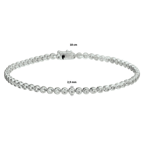 Tennisarmband Diamant 2,9 Mm 18 Cm 1.00ct G Si Goud (Witgoud)