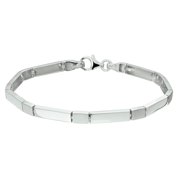 Damesarmband 4.5mm van Gerhodineerd Zilver, Choker, fantasieschakel - Lengte 19cm