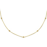 Geelgouden collier lengte 40cm+4 - Bolletjes 2.5 mm - Anker 1 mm - 14Krt. Goud