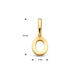 Letter O - Hanger van 14 Karaat Geelgoud - 4 x 9.5 mm