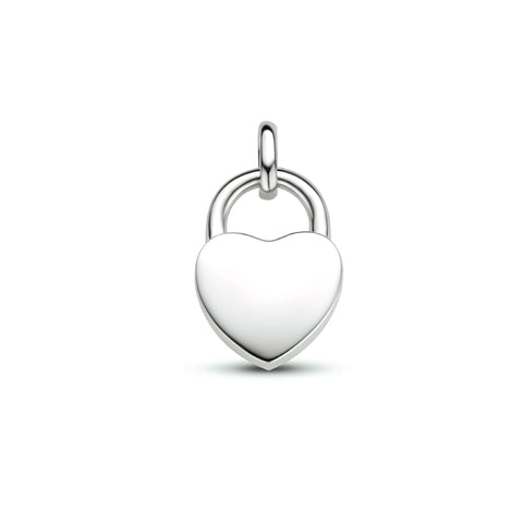 Hanger hartvormig slot van Gerhodineerd Zilver