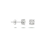 14 Karaat Witgouden Oorknoppen met Zirkonia 4mm