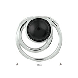 Gerhodineerd Zilveren hanger met Onyx - formaat 13 mm