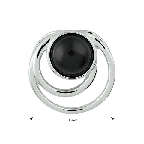 Gerhodineerd Zilveren hanger met Onyx - formaat 13 mm