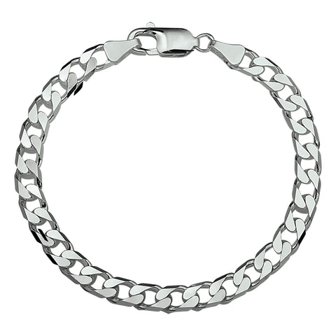 Herenarmband 6mm van 925 Zilver, Gourmet 6 zijdes geslepen - Lengte 21cm