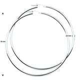 Oorringen van 925 Zilver met Ronde Buis 2.5 mm - Diameter 70mm