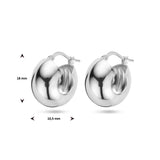 Oorringen van Gerhodineerd Zilver 10.5 mm - Hoogte 18 mm