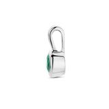 Hanger met Geboortesteen Mei | Smaragd met Gerhodineerd Zilver - Formaat 5.5 x 11mm