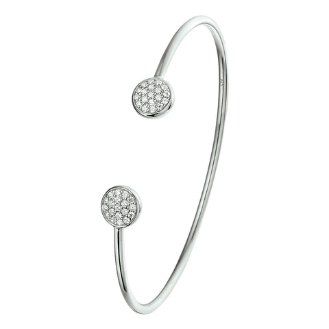 Armband Spang Zirkonia 8,5 X 60 Mm Zilver Gerhodineerd