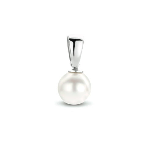 14 Karaat Witgouden hanger met Parel 6mm