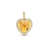 Hanger Hart Citrien 3.10ct En Diamant 0.21ct H Si Goud (Geelgoud)