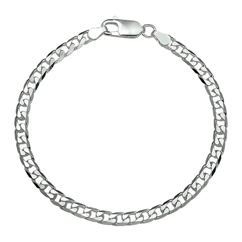 Herenarmband 4mm van 925 Zilver, Gourmet 6 zijdes geslepen - Lengte 19cm