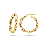 Oorringen 14 Karaat Geelgoud met Gedraaide Buis 3mm - Diameter 20.5mm
