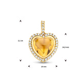 Hanger Hart Citrien 3.10ct En Diamant 0.21ct H Si Goud (Geelgoud)