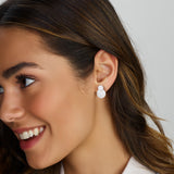 Ronde Oorhangers van Gerhodineerd Zilver met Parelmoer - Hoogte 29mm