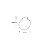 Oorringen 0.6 mm van Gerhodineerd Zilver met Scharnier - Diameter 22.5mm