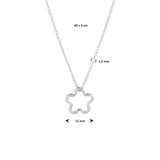 Collier Bloem 40 + 5 Cm Zilver Gerhodineerd